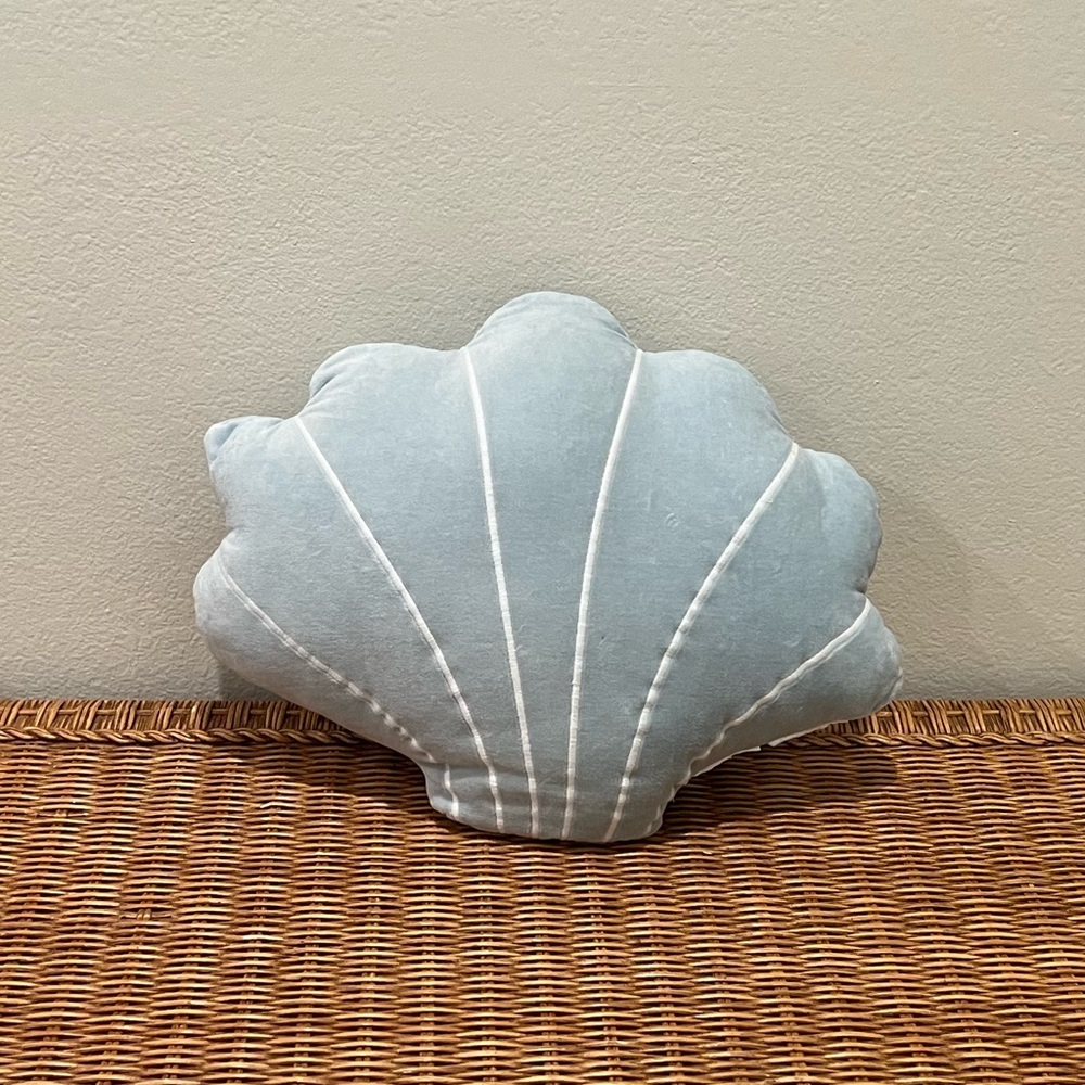 LC Lauren Conrad Blue Shell Pillow
